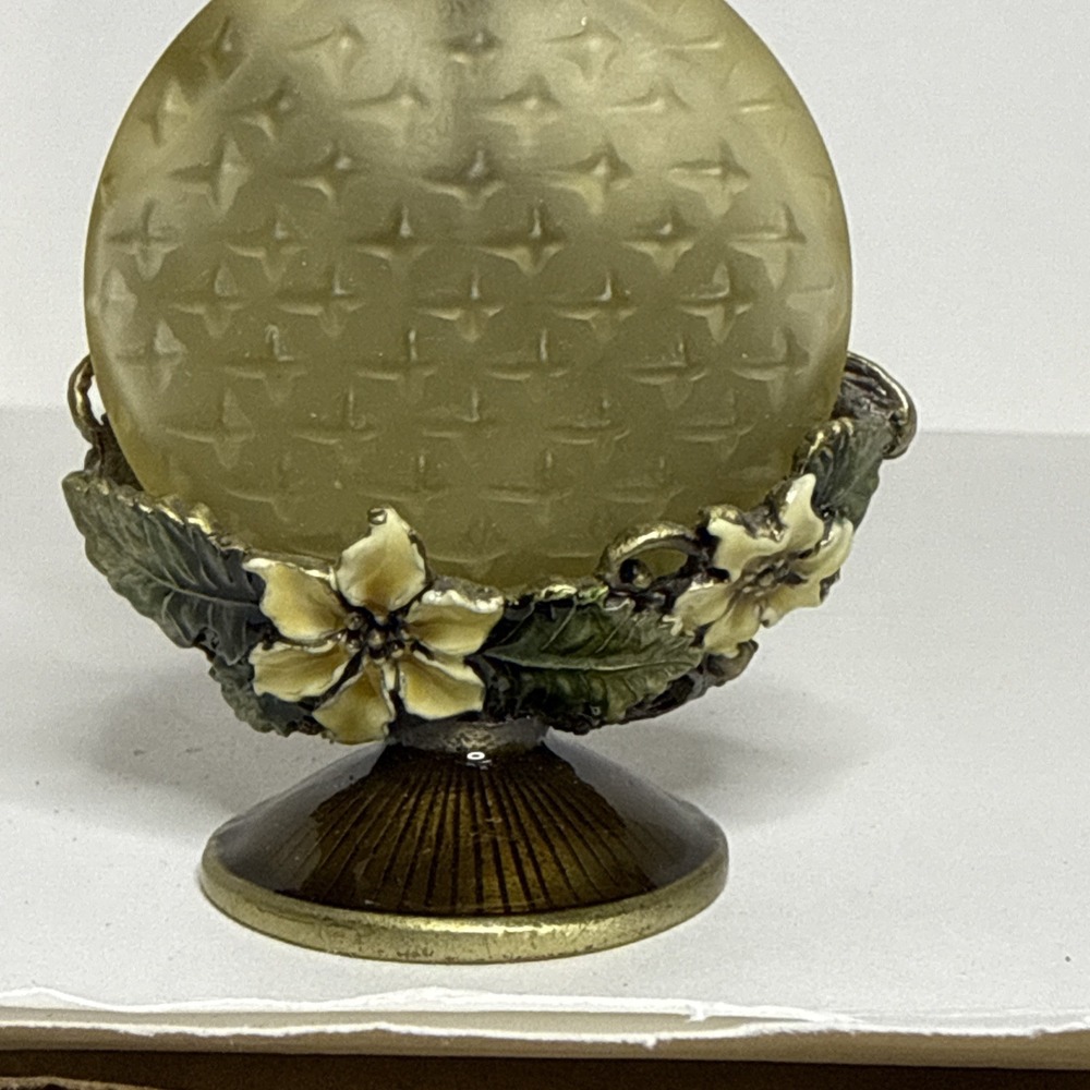 Vintage Dragonfly Perfume Bottle 4"  Rhinestone Enamel Crystal Stopper #1621 - Picture 8 of 11